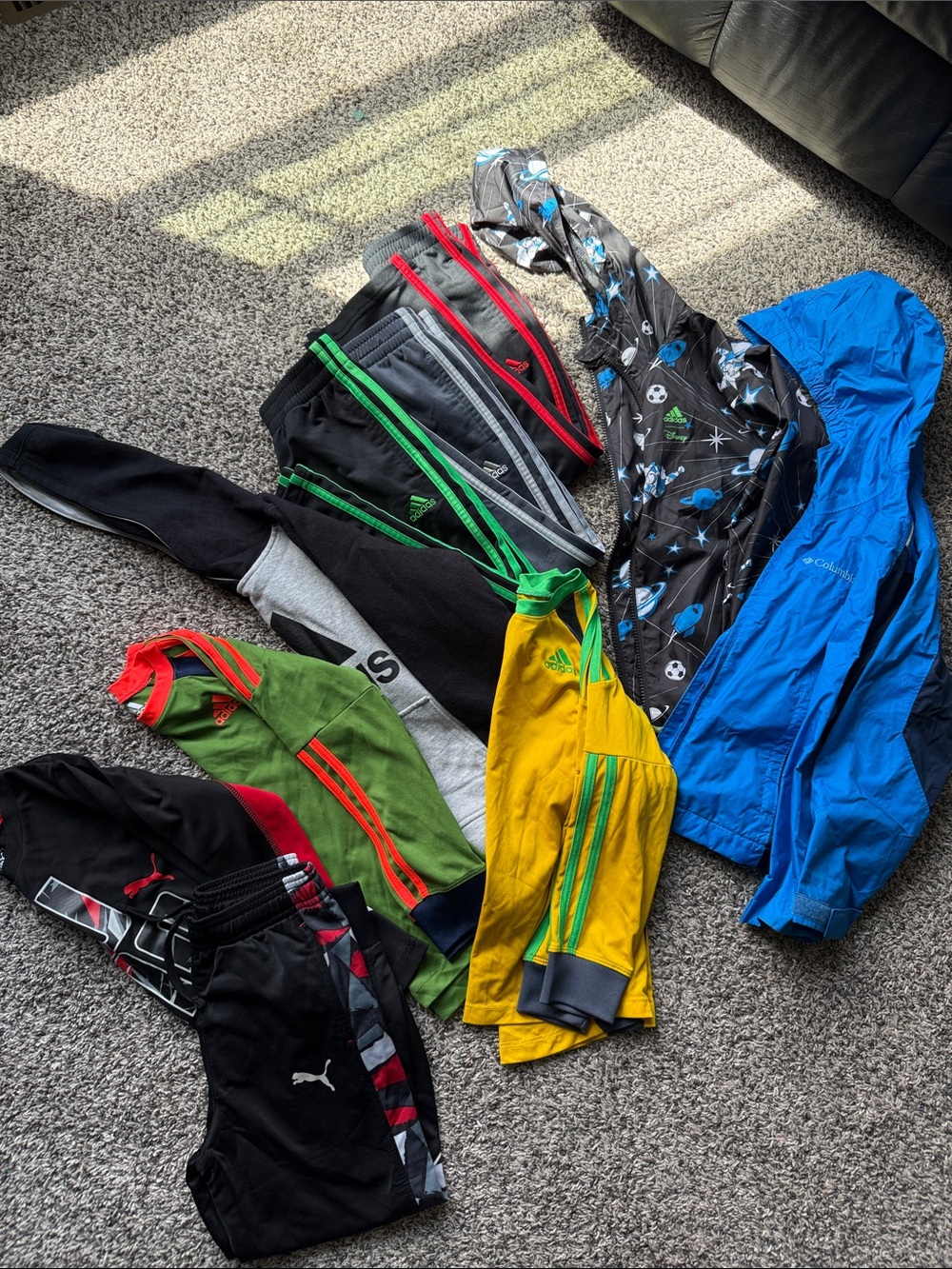 adidas Kids Long-Sleeve Athletic Tops - Yellow & Green